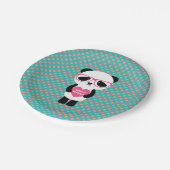 Assiettes En Carton Anniversaire de Cute Panda (Angle)