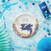 Assiettes En Carton Anniversaire de dragon simple enchanté (Fête)