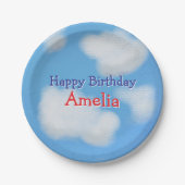 Assiettes En Carton Anniversaire de enfant Ciel bleu mignon (Devant)