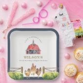 Assiettes En Carton Anniversaire de enfant d'aquarelle de la ferme de  (Fête)