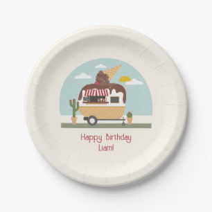 Assiettes En Carton Anniversaire de enfant de camion à crème glacée au