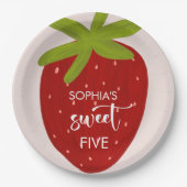 Assiettes En Carton Anniversaire de enfant de fraise sucrée (Devant)