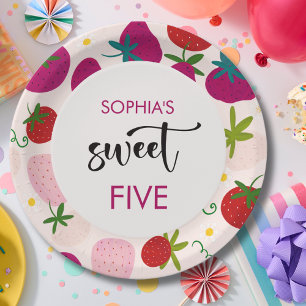Assiettes En Carton Anniversaire de enfant de fraise sucrée