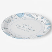 Assiettes En Carton Anniversaire de enfant de fusée spatiale de l'astr (Angle)