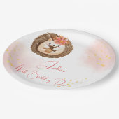 Assiettes En Carton Anniversaire de enfant de hérisson aquarelle (Angle)