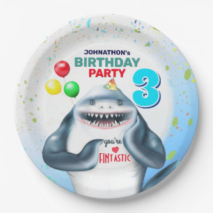 Assiettes En Carton Anniversaire de enfant Fintastic Shark