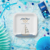 Assiettes En Carton Anniversaire de enfant nautique | Bateau bleu et b (Fête)