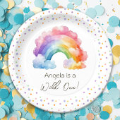 Assiettes En Carton Anniversaire de enfant Rainbow Wild One