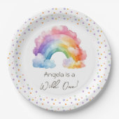 Assiettes En Carton Anniversaire de enfant Rainbow Wild One (Devant)