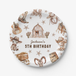 Assiettes En Carton Anniversaire de enfant Rodeo Cowboy