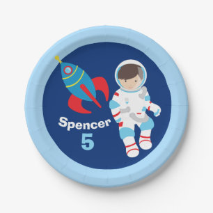 Assiettes En Carton Anniversaire de enfant spatial de l'astronaute coo