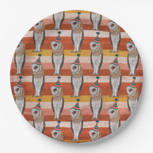 ASSIETTES EN CARTON ANNIVERSAIRE DE HIBOU