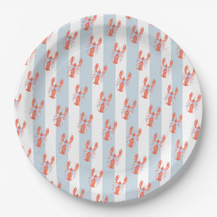 Assiettes En Carton Anniversaire de homard Pinch Me aquarelle