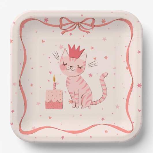 Assiettes En Carton Anniversaire de Jolie Kitty (Recto)