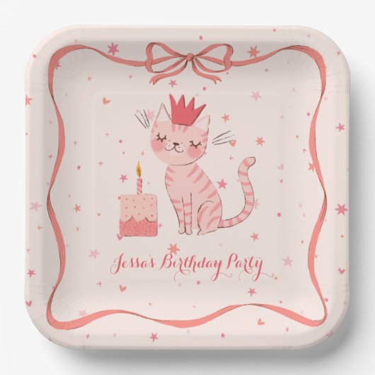 Assiettes En Carton Anniversaire de Jolie Kitty (Recto)