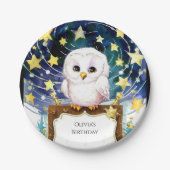 Assiettes En Carton Anniversaire de la chouette magique pour enfants (Devant)
