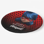 Assiettes En Carton Anniversaire de la fille de la coccinelle (Angle)