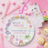 Assiettes En Carton Anniversaire de la fille Dinosaur (Fête)
