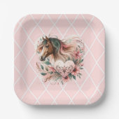 Assiettes En Carton Anniversaire de la fille du cheval (Recto)