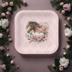 Assiettes En Carton Anniversaire de la fille du cheval