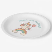 Assiettes En Carton Anniversaire de la licorne (Angle)