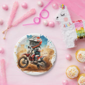 Assiettes En Carton Anniversaire de la moto Boho simple (Fête)