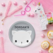 Assiettes En Carton Anniversaire de la petite chatte (Fête)