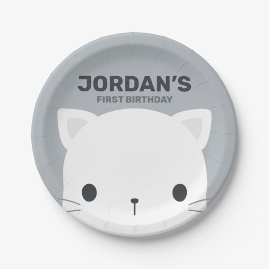 Assiettes En Carton Anniversaire de la petite chatte (Devant)