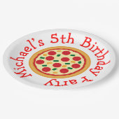 Assiettes En Carton Anniversaire de la Pizza (Angle)