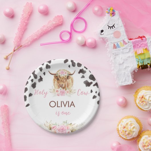 Assiettes En Carton Anniversaire de la vache Highland (Fête)