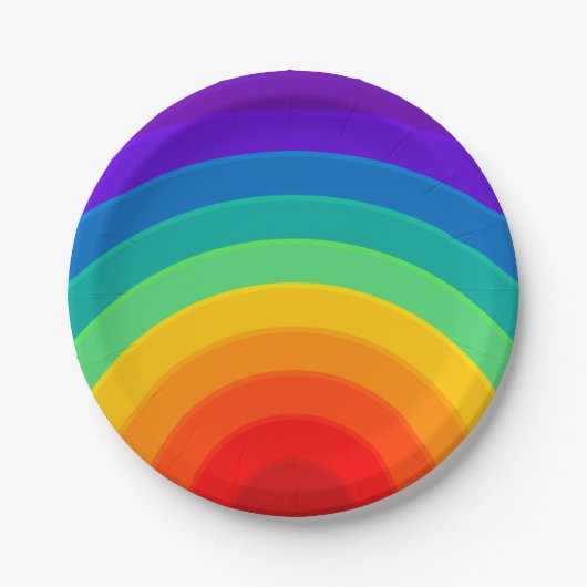 Assiettes En Carton Anniversaire de l'arc-en-ciel moderne mignon (Devant)