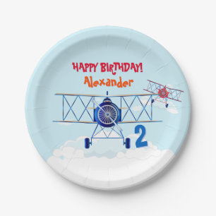 Assiettes En Carton Anniversaire de l'avion vintage