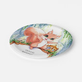 Assiettes En Carton Anniversaire de l'écureuil boisé mou (Angle)