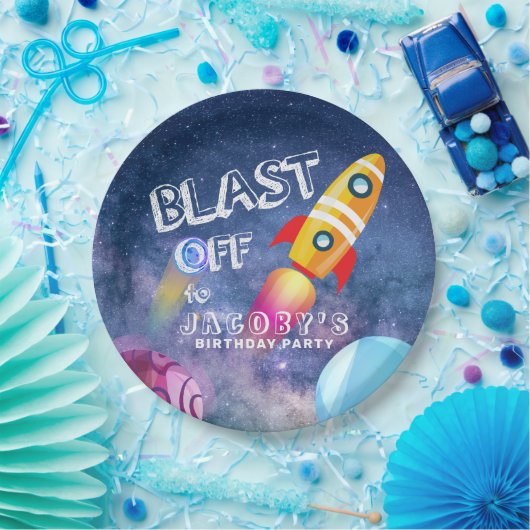 Assiettes En Carton Anniversaire de l'espace (Fête)