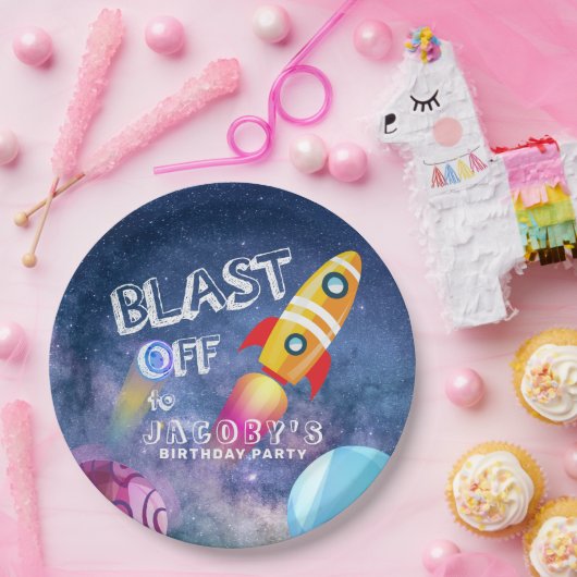 Assiettes En Carton Anniversaire de l'espace (Fête)