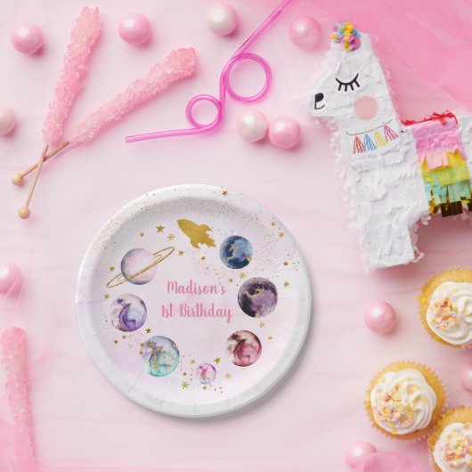 Assiettes En Carton Anniversaire de l'espace extra-atmosphérique de Ga (Fête)