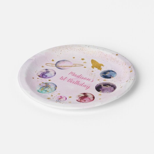 Assiettes En Carton Anniversaire de l'espace extra-atmosphérique de Ga (Angle)