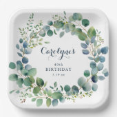 Assiettes En Carton Anniversaire de l'Eucalyptus (Recto)