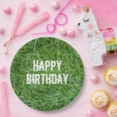 Assiettes En Carton Anniversaire de l'herbe verte (Fête)