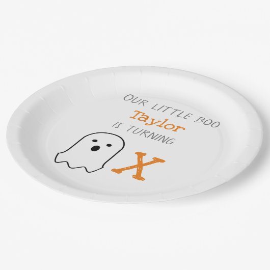 Assiettes En Carton Anniversaire de Little Boo Ghost (Angle)