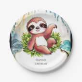 Assiettes En Carton Anniversaire de Little Sloth (Devant)