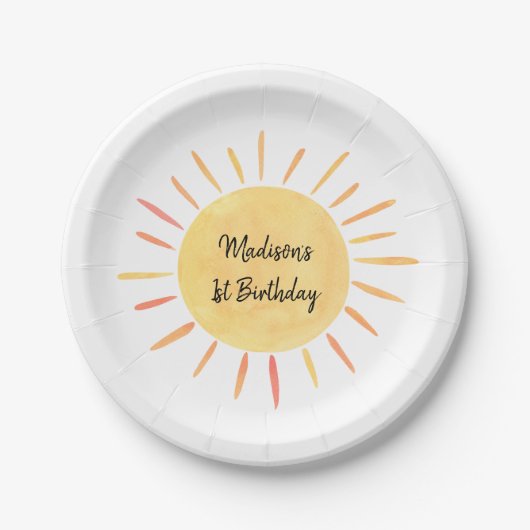 Assiettes En Carton Anniversaire de Little Sunshine Boho (Devant)