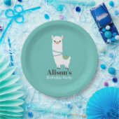 Assiettes En Carton Anniversaire de Llama personnalisable (Fête)
