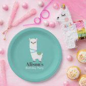 Assiettes En Carton Anniversaire de Llama personnalisable (Fête)