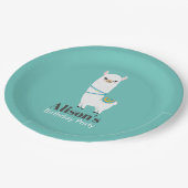 Assiettes En Carton Anniversaire de Llama personnalisable (Angle)