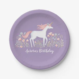 Assiettes En Carton Anniversaire de l'Unicorne
