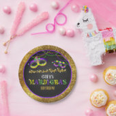 Assiettes En Carton Anniversaire de Mardi Gras (Or) (Fête)