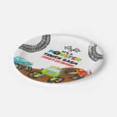 Assiettes En Carton Anniversaire de Monster Trucks (Angle)