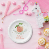 Assiettes En Carton Anniversaire de Peach Gold Floral (Fête)