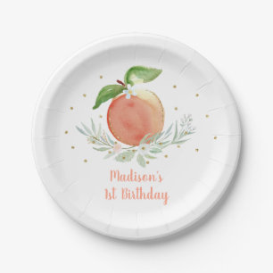 Assiettes En Carton Anniversaire de Peach Gold Floral